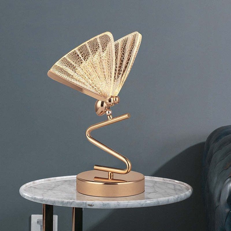 Gold Kady Butterfly Table Lamp, modern bedroom or living room decor