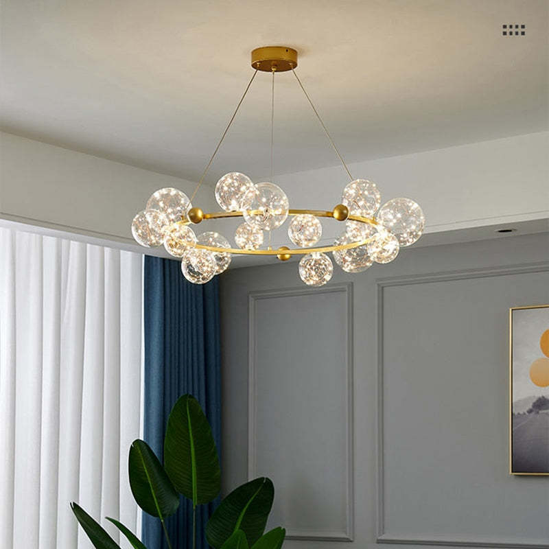 Gold Globe Chandelier | Valentina Art Deco Lighting Valentina Art Deco Globe Metal Glass Chandelier