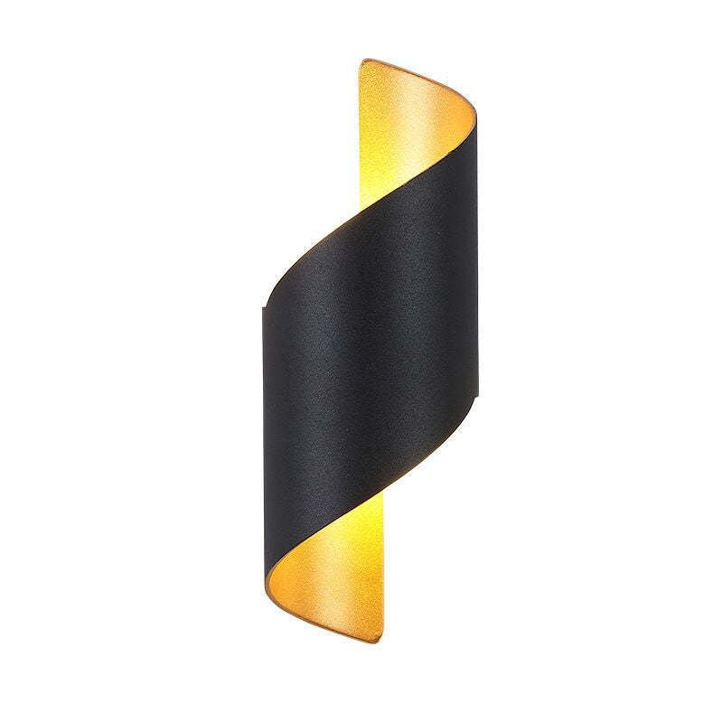 Modern black and gold metal wall lamp