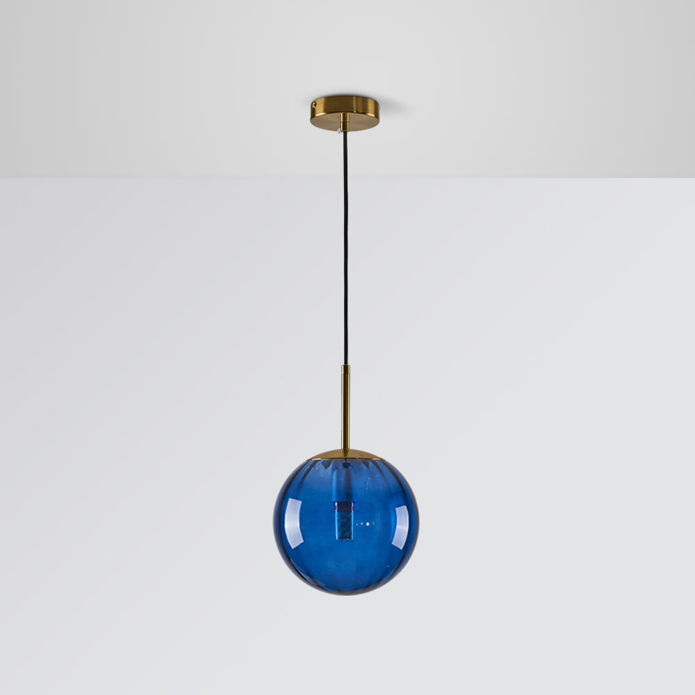 Blue Hailie Pendant Light, Bubble Glass - Las Sola
