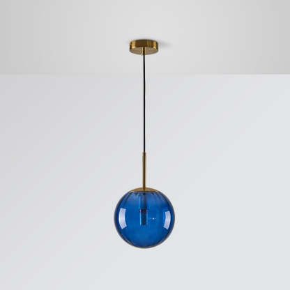 Blue Hailie Pendant Light, Bubble Glass - Las Sola