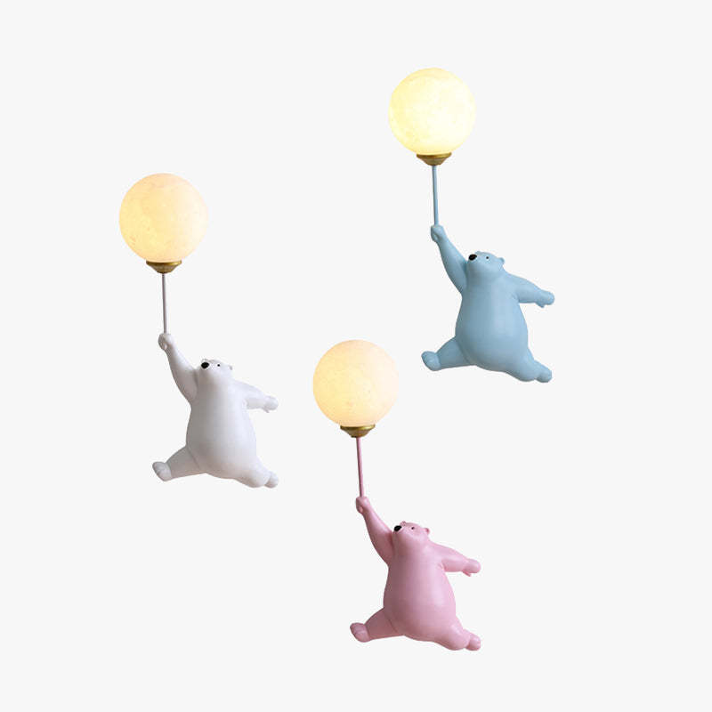 Fateh Bear Balloon Wall Lamp - Multicolor