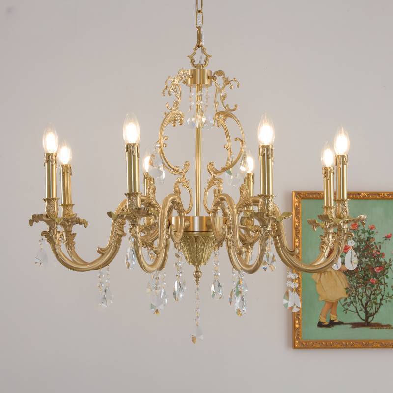 Luxury gold Silva Chandelier - elegant metal and crystal lighting fixture