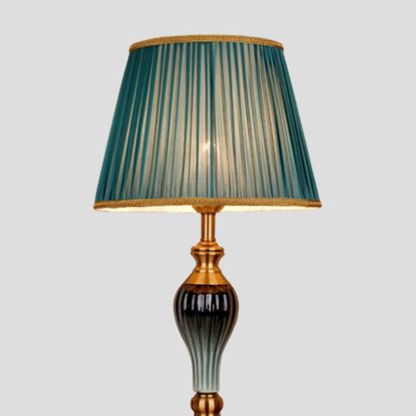 Eryn Floor Lamp with teal fabric shade, Las Sola