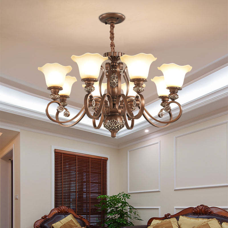 Lily Retro Flower Pendant Light in living room, home lighting
