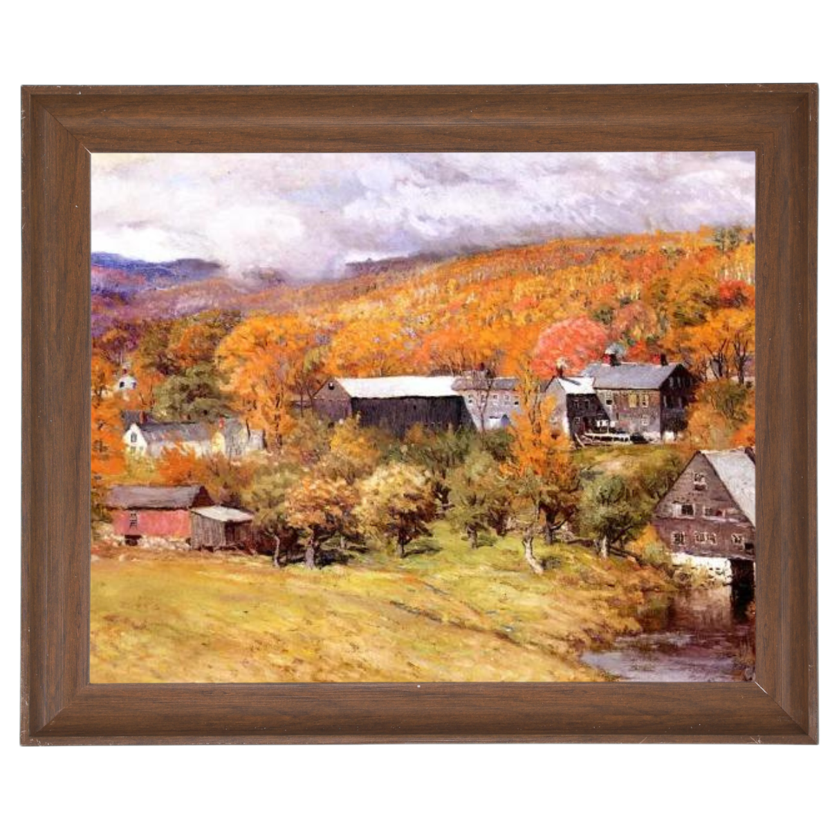 Ogunquit, Maine autumn landscape painting framed