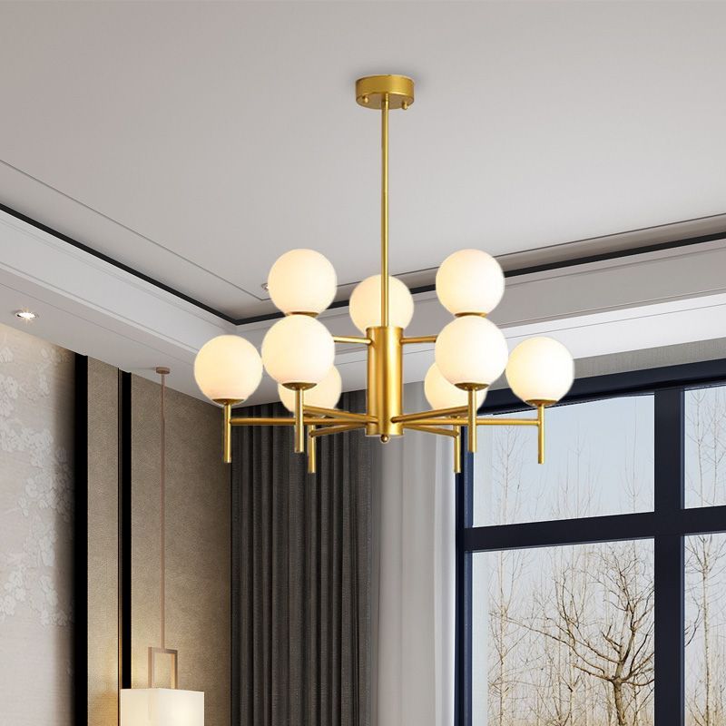 Gold Valentina Chandelier in modern living room