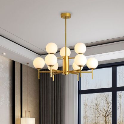 Gold Valentina Chandelier in modern living room