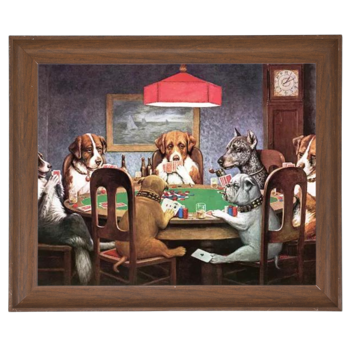 Dogs Playing Poker - Decorative Wall Art Print