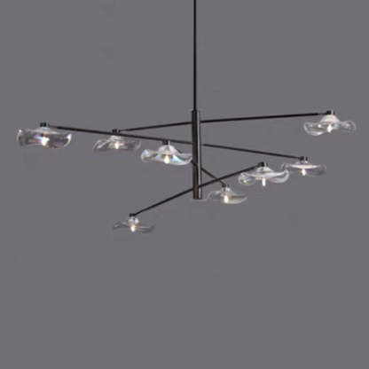 Carins pendant light: modern branch design, leaf shades
