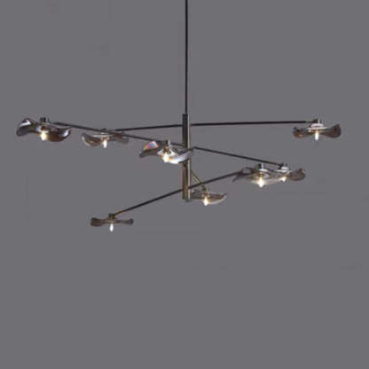 Carins Pendant Light: Black Metal Branch & Glass Shades