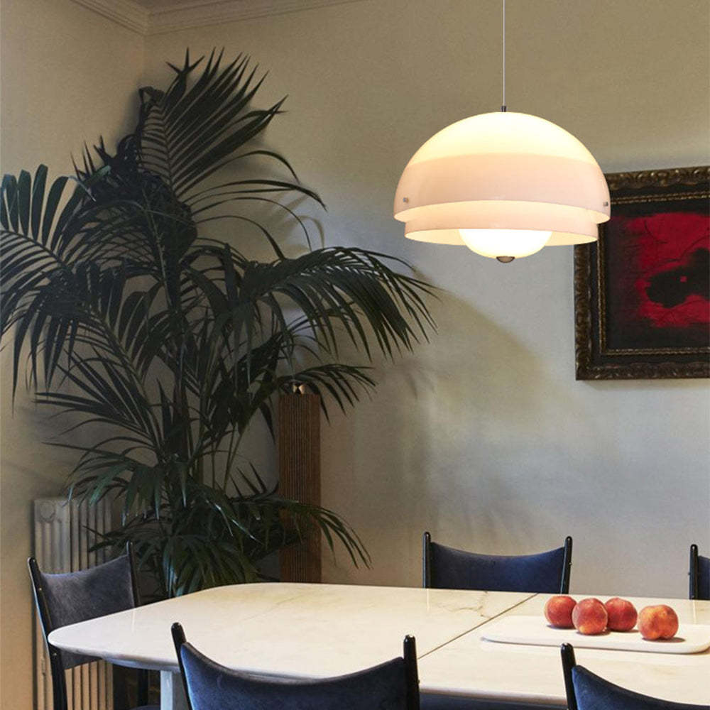 Bauhaus Nordic Pendant Light in a dining room setting with fruit