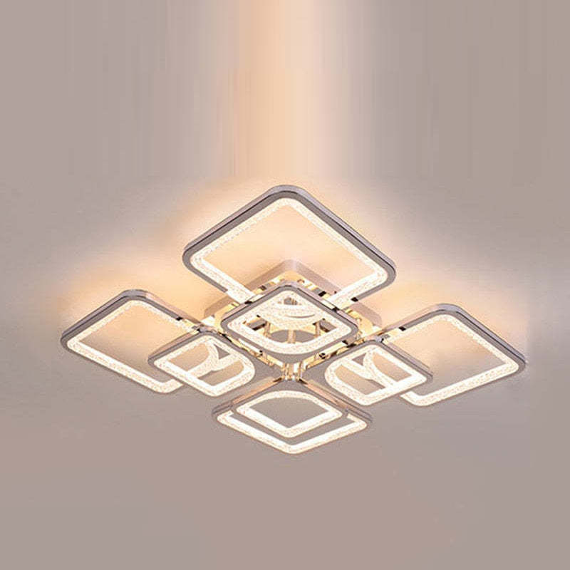 Lacey Modern Square Flush Mount Ceiling Light, LED Fixture