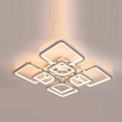 Lacey Modern Square Flush Mount Ceiling Light, LED Fixture