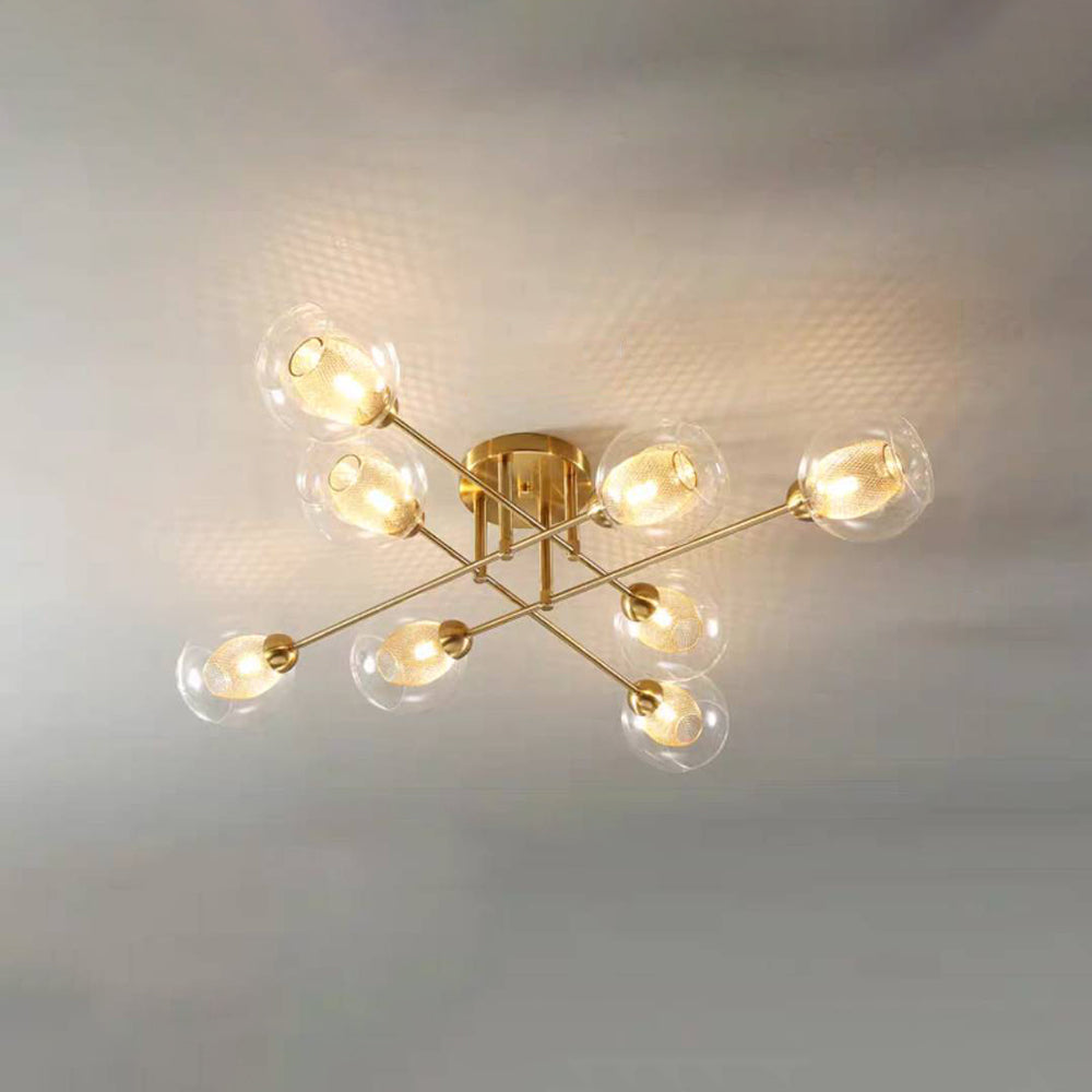 Valentina Chandelier: Modern gold finish, glass globe lights