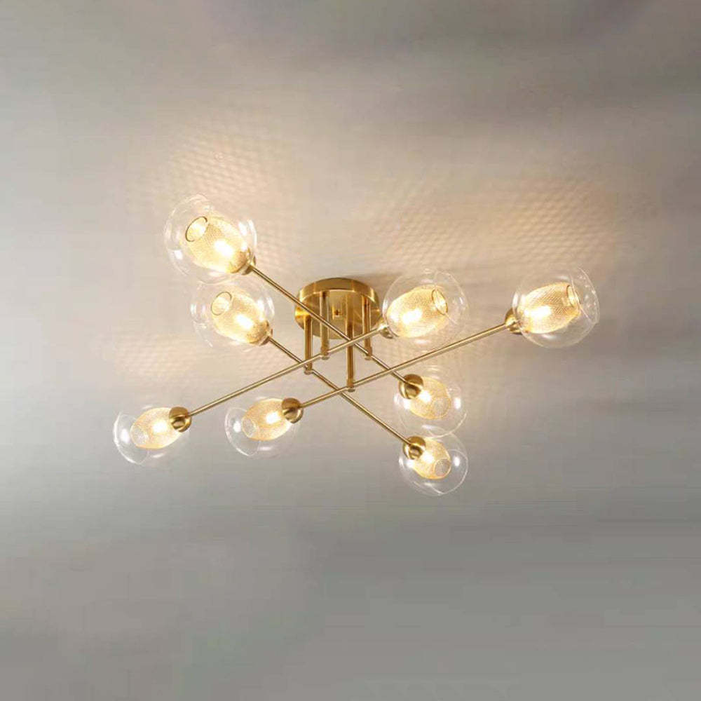 Valentina Chandelier: Modern gold finish, glass globe lights