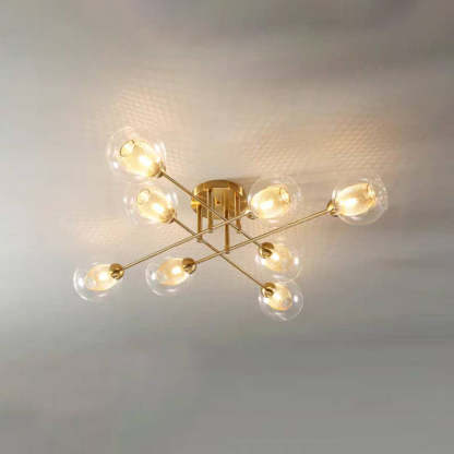 Valentina Chandelier: Modern gold finish, glass globe lights