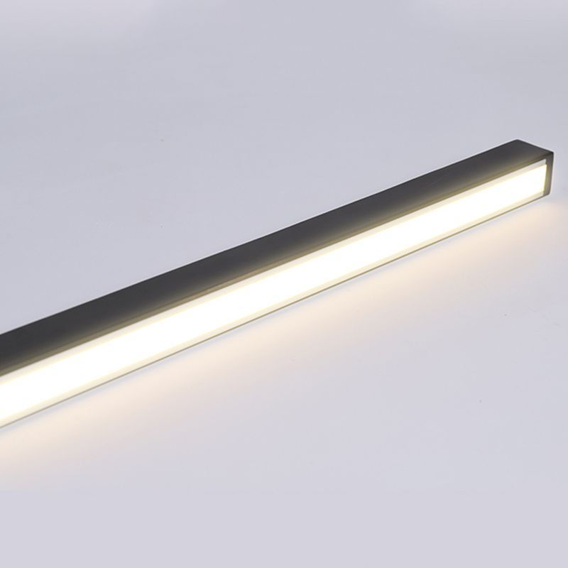 Edge Linear LED floor lamp detail, black metal frame