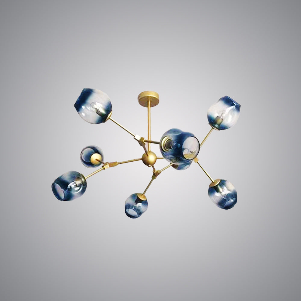Valentina modern bubble chandelier, gradient blue shades