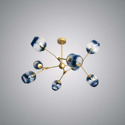 Valentina modern bubble chandelier, gradient blue shades