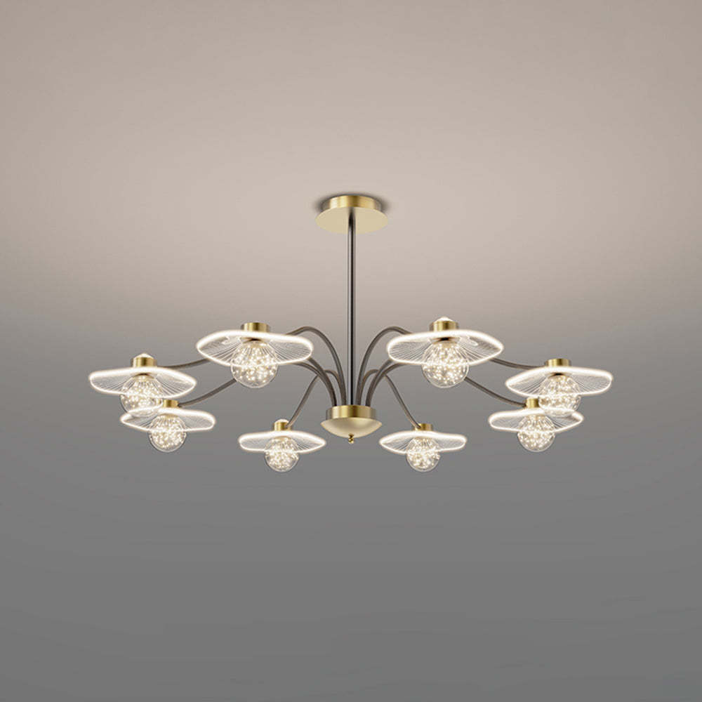 Carins modern pendant light with 8 glass ball lamps.