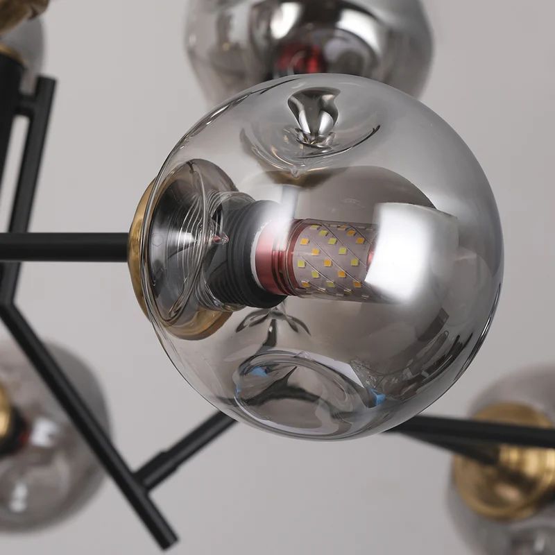Close-up of Valentina pendant light bulb, glass shade