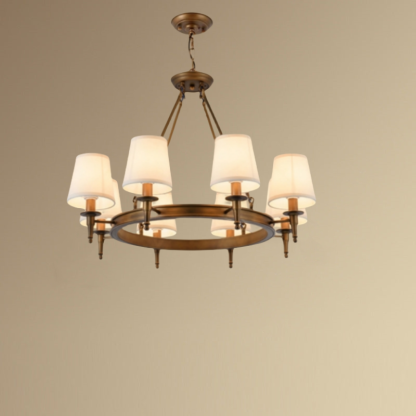 Copper Alessio Chandelier, Vintage Ring Lighting Fixture