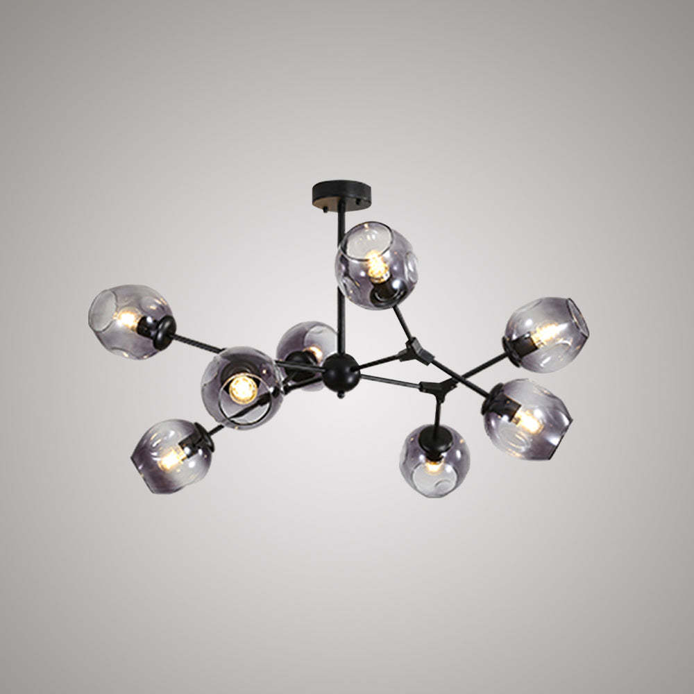 Valentina Modern Bubble Chandelier, smoky gray glass