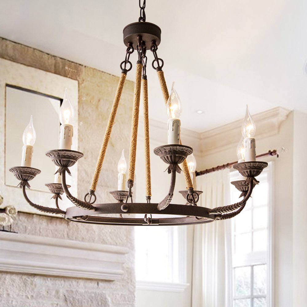 Epoch Retro Chandelier with Rope Accents