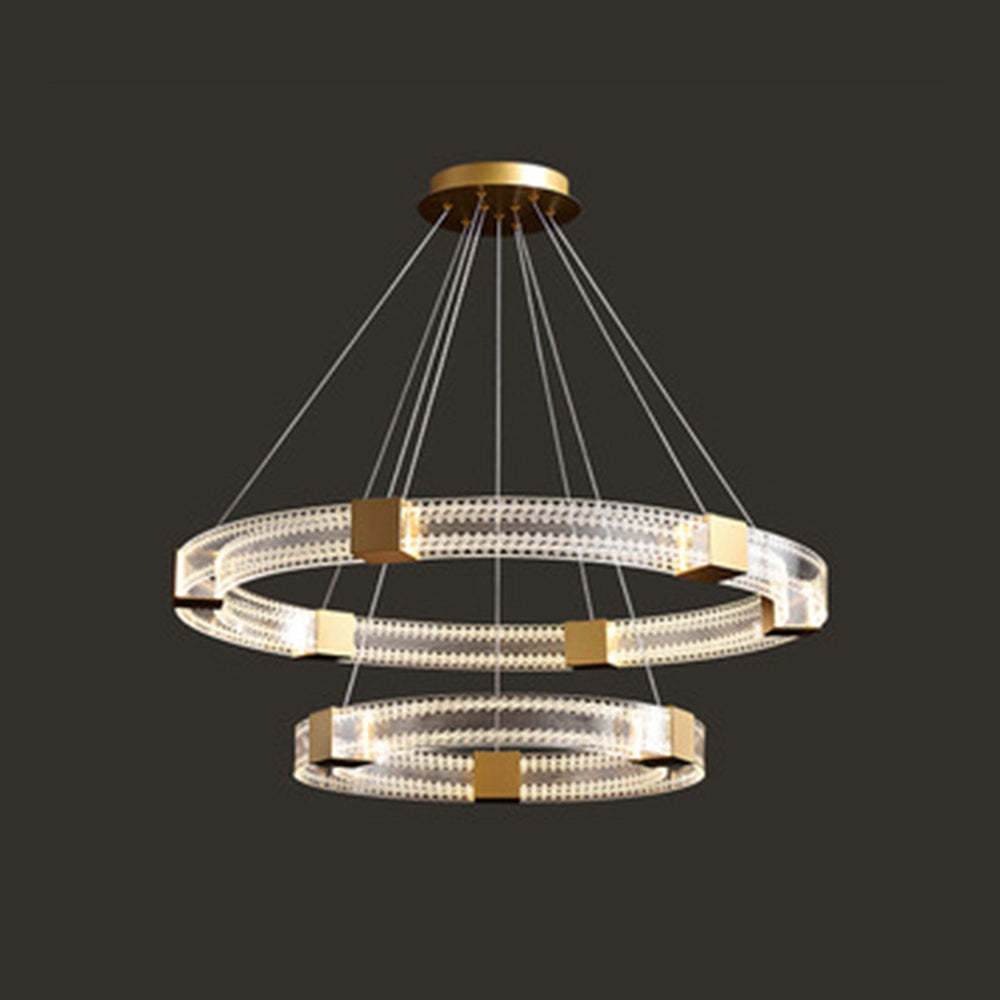 Evette Modern Round Pendant Light, two-ring design