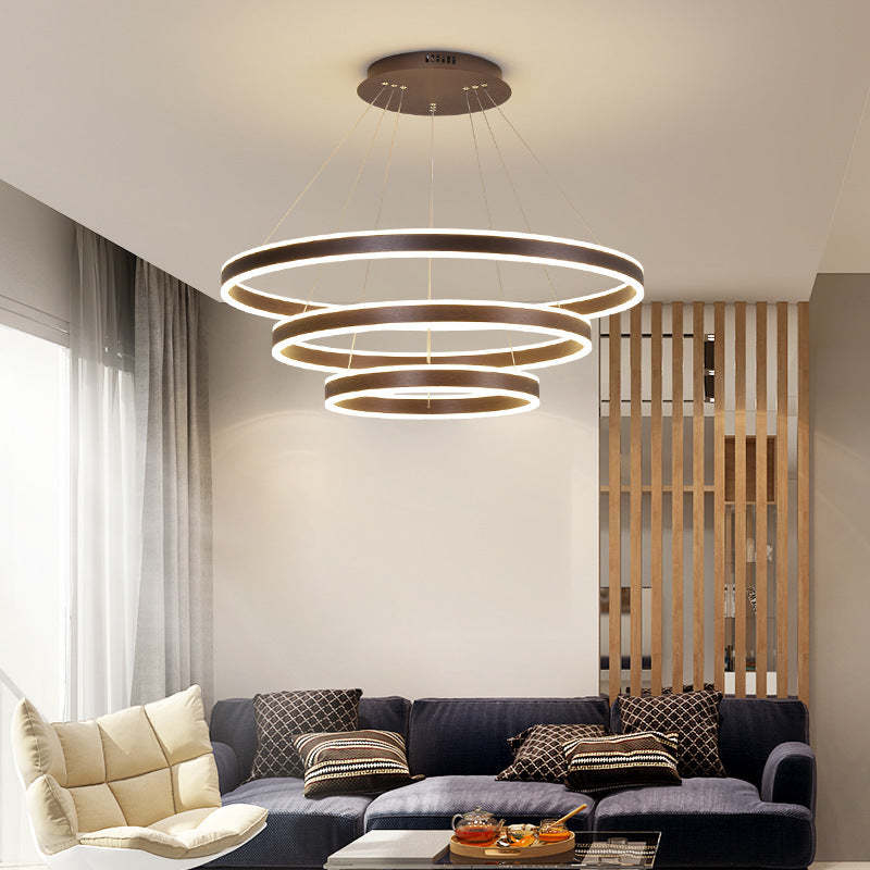Arisha LED Pendant Light - Modern 3-Ring Chandelier