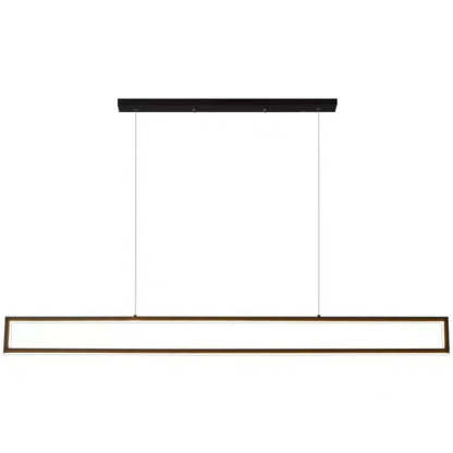 Edge metal rectangular pendant light. Modern LED lighting for dining room.