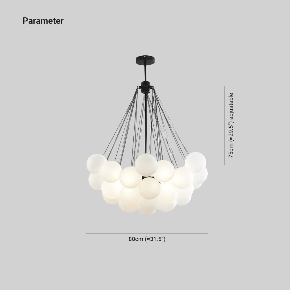 Valentina pendant light dimensions: 75cm height, 80cm width Valentina Glass Globe Pendant Light Bubble