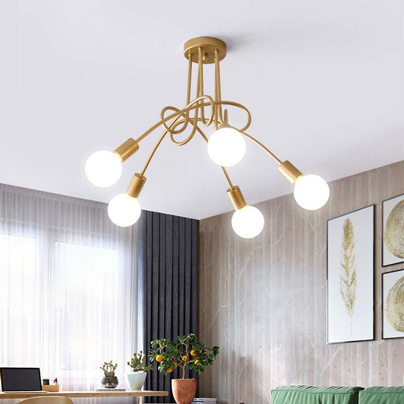 Gold Valentina Modern Ceiling Light in Living Room