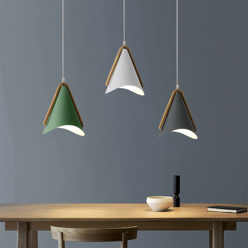 Morandi Cone Pendant Lights above dining table