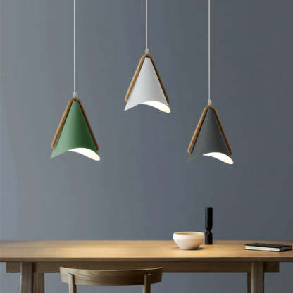 Morandi Cone Pendant Lights above dining table