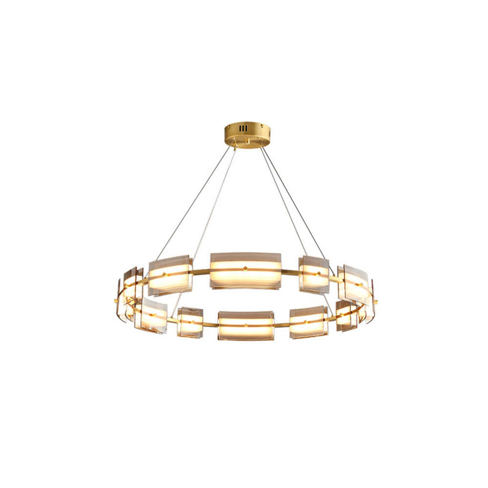 Evette Ring Pendant Light - Copper and Glass