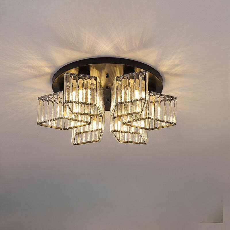 Eryn Flush Mount Ceiling Light with Crystal Panels