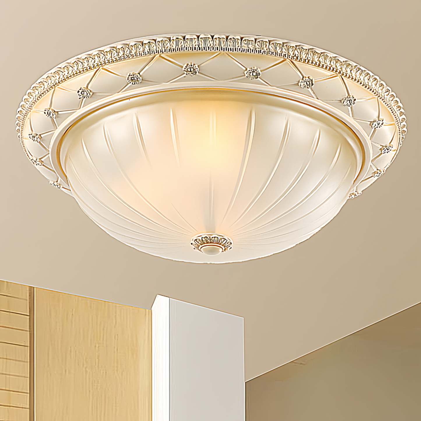 Alessio Cream Flush Mount Ceiling Light