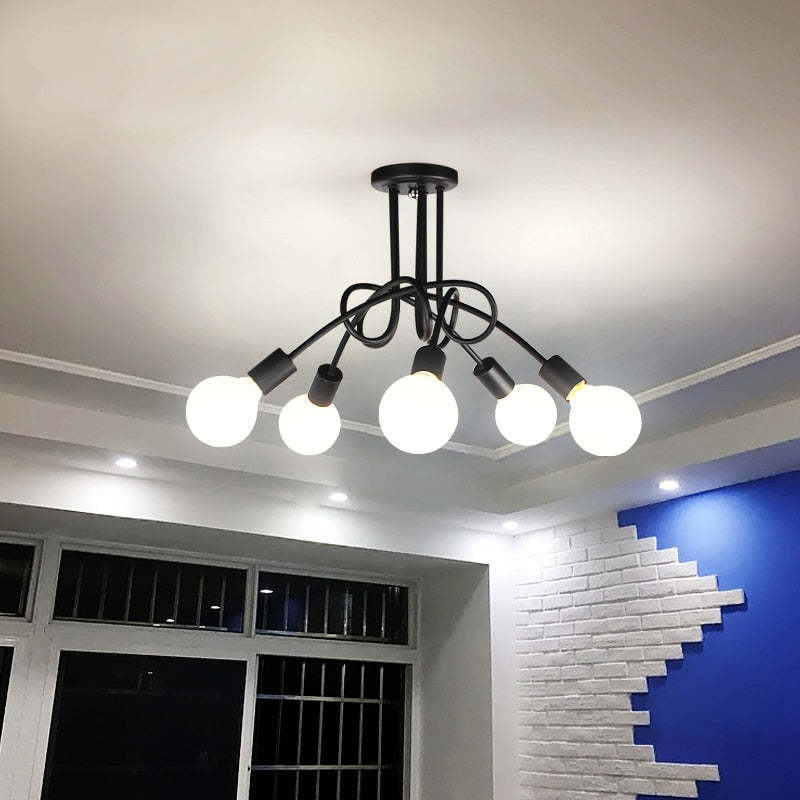 Black Valentina ceiling light in modern living room.