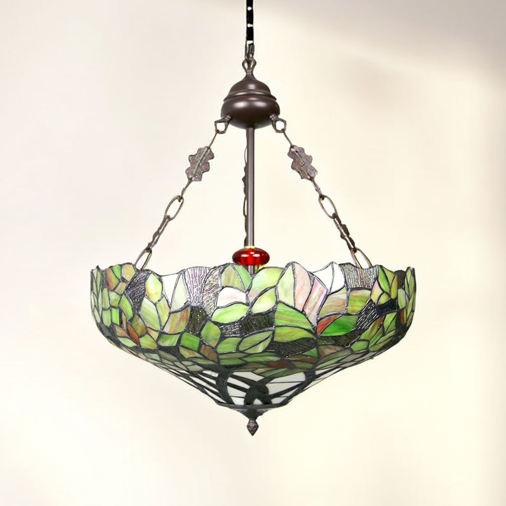Eryn Flower Pendant Light, Stained Glass Fixture