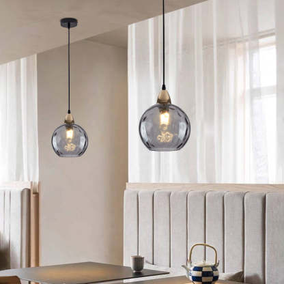 Gray Hailie glass pendant lights for dining ambiance