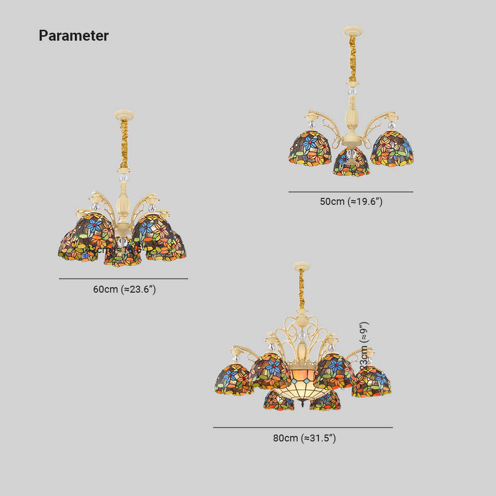 Eryn Flower Chandelier Sizes - Multicolor Dining Room Fixture