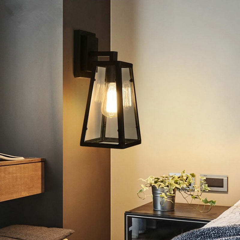 Retro industrial wall lamp, Alessio style for bedroom lighting.