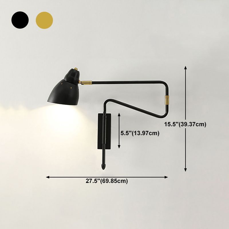 Freja black adjustable metal wall lamp dimensions