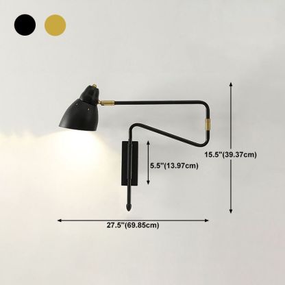 Freja black adjustable metal wall lamp dimensions