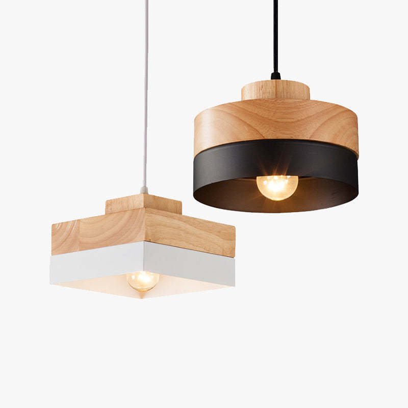 Morandi Modern Pendant Lights - Metal and Wood