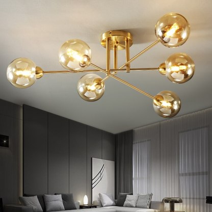Valentina Industrial Glass Globe Chandelier, modern ceiling light