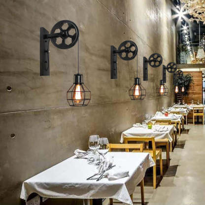 Alessio Wall Lamps in Restaurant, Retro Lighting