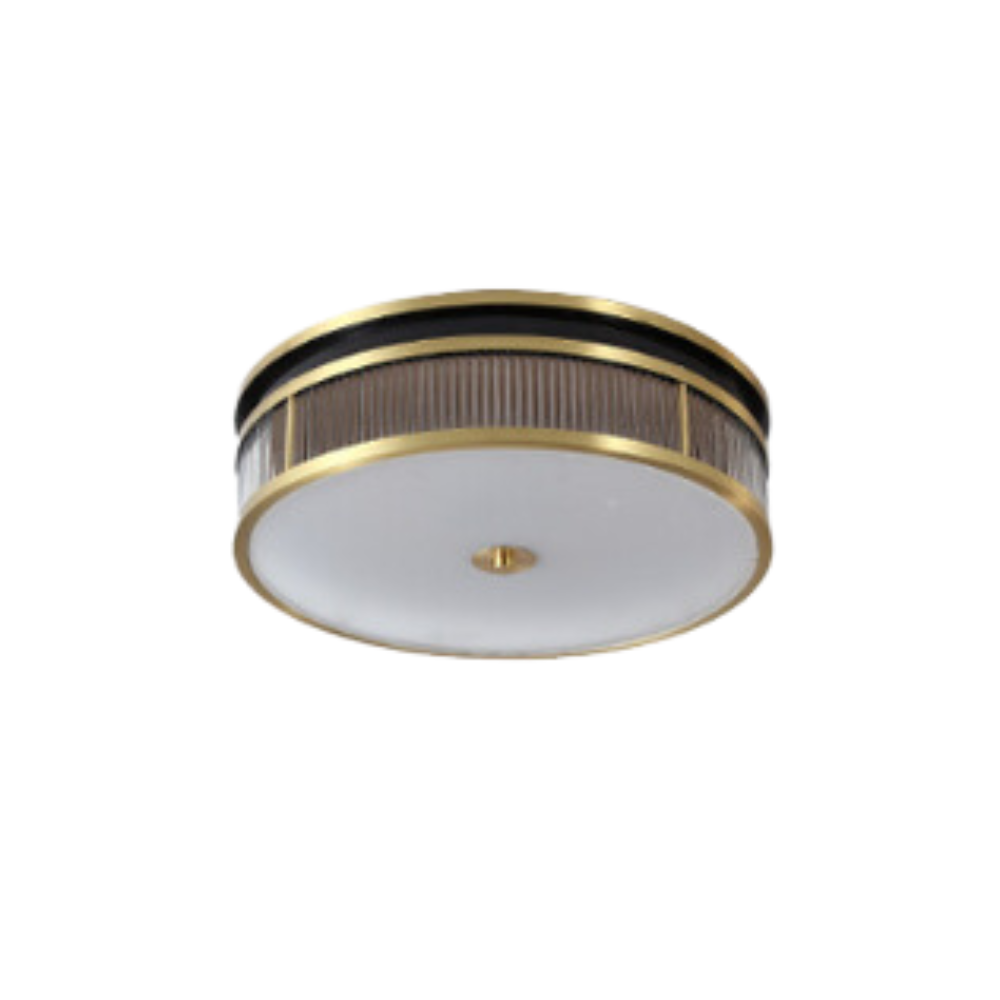 Gold Alessio Flush Mount Ceiling Light with Glass Shade